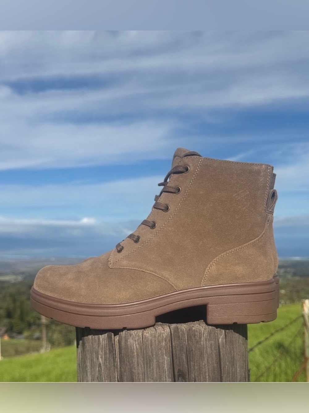 ABEO Vista Lace Leather Suede Taupe metatarsal Ankle Boot Comport NIB size 9